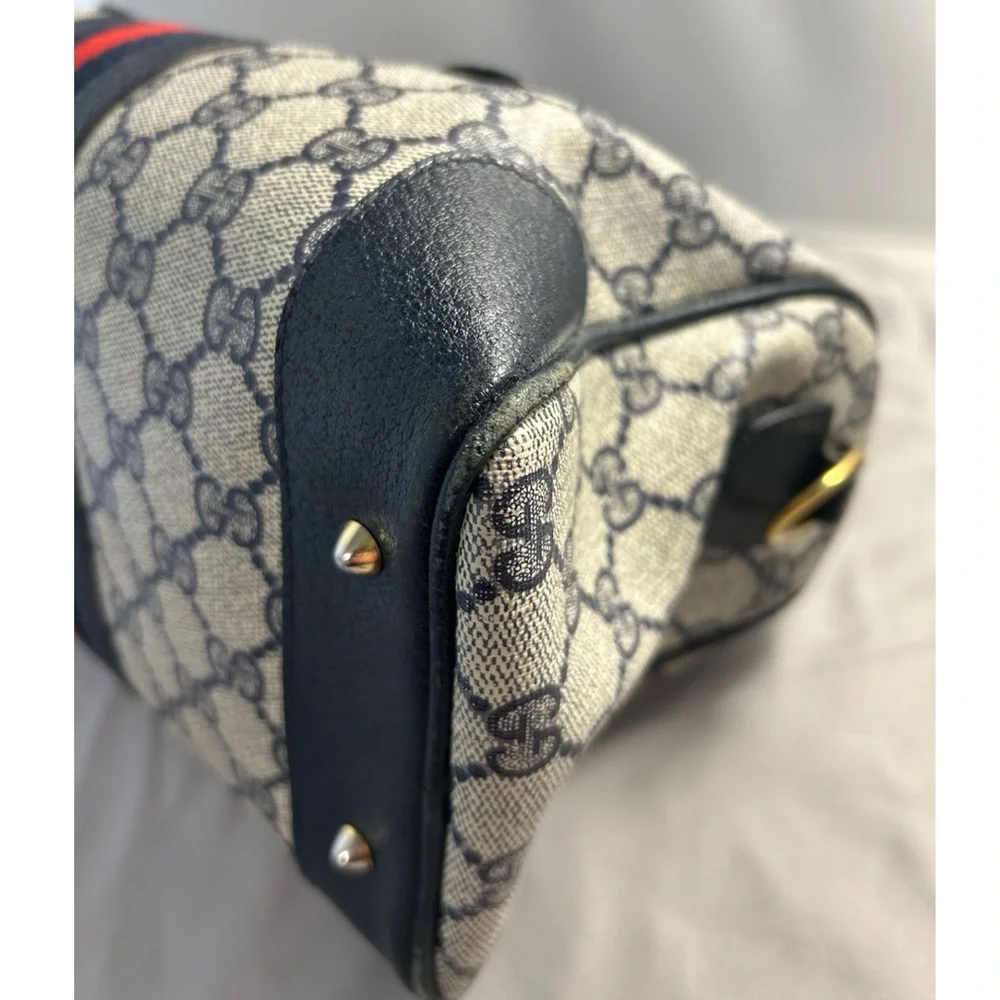 Gucci Black and Cream Satchel with Leather Trim - Picture 9 of 10